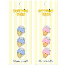 동대문단추왕 귀여운 캐릭터 단추 세트 아이스크림블루 + 아이스크림핑크, 6세트, 블루, 핑크
