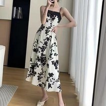 비비에모 블랙로즈 끈나시 롱 여름 원피스 01422