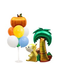 호박과 다람쥐 풍선 세트, 1세트, 화이트, 옐로우, 그린, 오렌지, 라이트 블루(30cm 풍선)