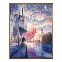 순잠 깜찍 모던 수채화 유채화 개릭터 그림그리기 DIY 세트 50 x 65 x 1.6 cm, 5 클라이 레인 커플 셰도우