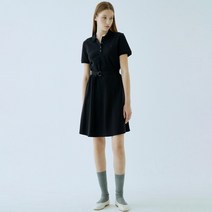 헤지스 스트랩 면혼방 반팔 카라 원피스 HSDR2B773