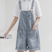 비케이 롤업 멜빵 반바지