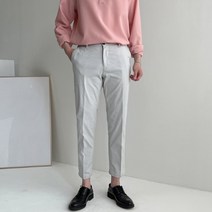 머시따 남성용 반밴딩 린넨 마 스판 테이퍼드 슬랙스