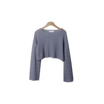 시크블랙 여성용 베림닐 루즈핏 썸머 크롭 긴팔 니트 NT3766K26