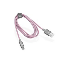 디씨네트워크 메탈 패브릭 USB C타입 고속 충전케이블, 핑크, 1.2m