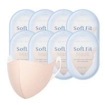 CLA 귀편한 소프트핏 새부리형 컬러 마스크 특대형, 5개입, Blush Beige, 8개
