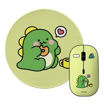 트라이코지 리틀티노 무소음 무선마우스 W-5000 + 마우스 패드 원형 세트, 리틀티노 티타임, W-5000(마우스)