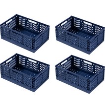 마이닝 접이식 수납폴딩박스 대형, 딥네이비, 4개