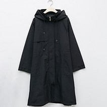 비엔엑스 여성용 빅포켓 후드 스트링 박스핏 롱 점퍼 BU3JP004L0