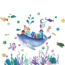 예쏘 데코 인테리어 스티커, 02 바다 고래