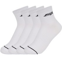 프로월드컵 남성용 이중 파일 단목 양말 4켤레, 화이트