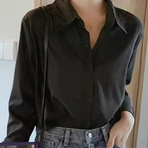 더시럽 여성용 베이직 레이어드 필수템 시폰 셔츠