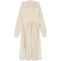 보브 후드 티셔츠 믹스 원피스 7152437002