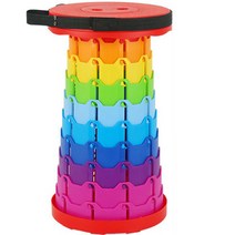 더벨라 레인보우 캠핑 낚시 접이식 의자, 1개, 레인보우레드