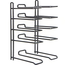 프리미엄 후라이팬 정리대 5단, 블랙