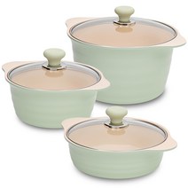 OSLO 인덕션 허브 냄비세트 3종, 양수냄비 20cm + 전골냄비 22cm + 곰솥냄비 26cm, 혼합색상