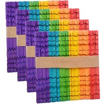 나무 하드막대 톱니 114mm, 200개, 20 컬러