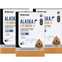엔젯오리진 알래스카 알티지 오메가-3 72.9g, 60정, 3개