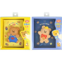 핑크풋 12000 댄싱베어 스퀴시노트 2종 세트, yellow, navy, 1세트