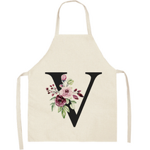 알파벳 이니셜 앞치마 68 x 55 cm, 1개, V