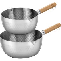 키친아트 IH 스텐 해머톤 편수냄비 2종 세트, 혼합색상, 냄비(18cm, 20cm)