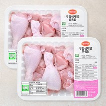 한강식품 무항생제 인증 닭볶음탕용 (냉장), 1000g, 2개