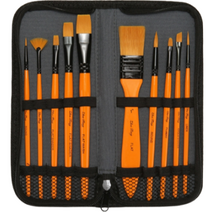 아베른 수채화붓 브라운 10종 세트, 1세트, 9.9 x 23.2 cm