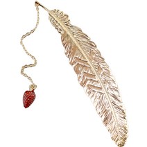 잇홈 황동 메탈 깃털 문양 북마크 책갈피 TYPE 09, 혼합색상, 1개