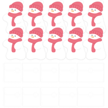 도나앤데코 크리스마스 산타를 따라서 모양카드 눈사람 10p + 봉투 10p + 투명 스티커 2cm 10p 세트, 1세트