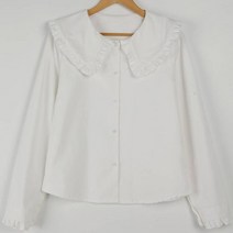 빼빼 여성용 겉피치기모 빅카라 프릴 블라우스