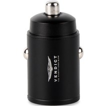 벤딕트 듀얼 포트 매립형 미니 시거잭, VDT-019, 블랙