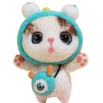 후니마켓 DIY 펠트 세트 고양이 45외계인 열쇠고리, 혼합색상, 1세트