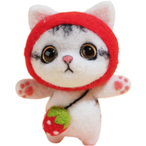 후니마켓 DIY 펠트 세트 고양이 12딸기 차량용2, 혼합색상, 1세트