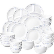 코렐 프렌치 블루 10인 한국형 삼절세트 42p, 공기 10p + 대접 10p + 앞접시 10p + 원형소접시 4p + 원형중접시 3p + 원형대접시 2p + 삼절접시소 2p + 삼절접시대, 혼합색상