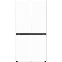 LG전자 디오스 오브제컬렉션 베이직 4도어 냉장고 글라스 870L 방문설치, 크림 화이트, H874GWW012