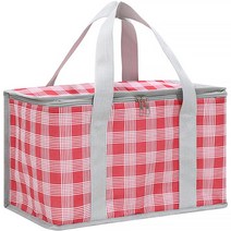 지앤와이 피크닉 체크 보냉가방, 레드