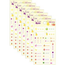 쁘띠팬시 네임스티커 후르츠 DA5357-F, 7개, 혼합색상