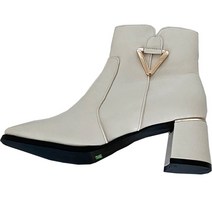 문힐 스퀘어토 기모 골드 장식 앵클부츠 6cm