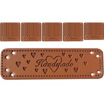 브라운 PU 영문 핸드메이드 레터링 DIY 만들기 가죽 라벨 50g, 하트, 50개