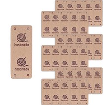 털실 그래픽 영문 핸드메이드 레터링 DIY 소품 만들기 가죽 라벨 40g, 핑크, 50개
