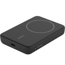 벨킨 5000mAh 맥세이프 마그네틱 무선 충전 보조배터리 + 스탠드, BPD004bt, 블랙