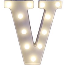 쿼르디 LED 숫자 이니셜 알파벳 무드등, V