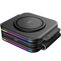 UM2 올인원 폴딩 무선 충전기 UMWH-3in1Flip(SA), 1개, 블랙