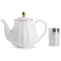 세븐키친 튤리에 골드 티팟, 화이트, 860ml