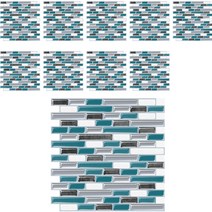 예쏘데코 3D 에폭시 입체 타일 시트지 10p, 01 오션블루