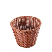 댓츠댓 키친 등나무 라탄 바스켓 깊은 바구니 드럼형 M, 브라운, 1개