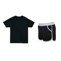 TS7 여성용 트레이닝복 반팔 상의 + 랍바 3부 팬츠 세트
