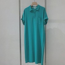 몬드스팟 여성용 루즈핏 카라 셔츠 반팔 원피스 MO84