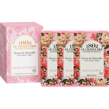 르샤트라1802 마르세유 세수비누 로즈피오니향 3개입, 100g, 1개