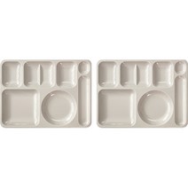 로야 단체급식 멜라민 4구 식판 719 2p, 연베이지